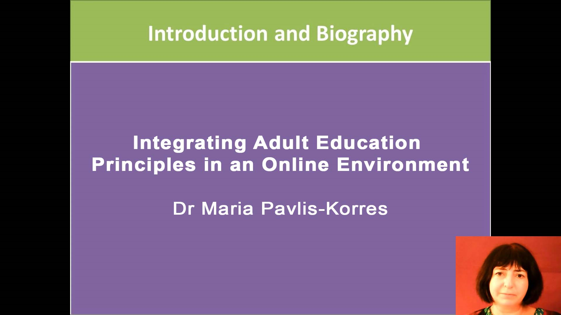 Integrating Adult Education Principles in an Online Environment