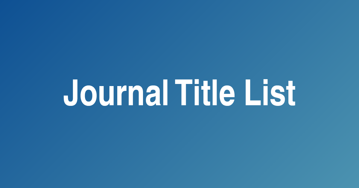 Journal Title List  IGI Global